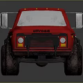 Red Pickup Truck 3D Model With Rugged Exterior And Black Wheels