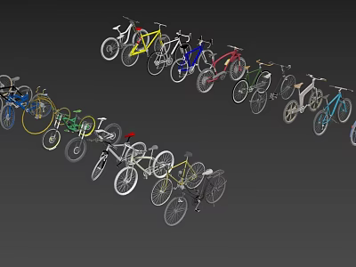 Colorful Bicycles Collection With Various Styles And Modern Designs On 3d model