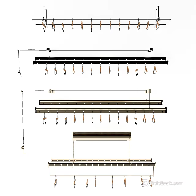 Clothes Hangers With Hanging Design And Multiple Clips For Home Use 3d model