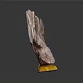 Natural Stone Material Display Piece On Wooden Base With Decorative Texture And Smooth Surface