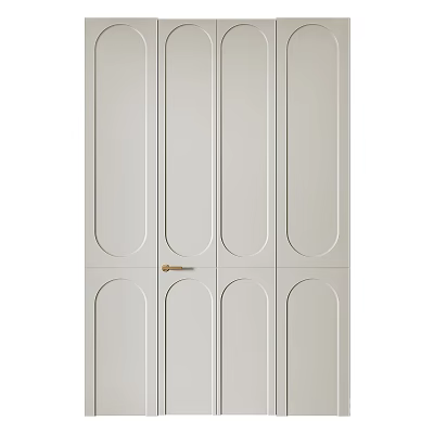 Modern Hinged Door Design With Smooth Panel And Brass Handle Detail 3d model