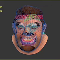 Cartoon Male Character Head With Red Hair Red Bandana Blue Eyes And Angry Expression