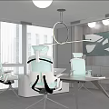 Modern Office Interior With Modern Chairs Desk Large Windows And Wall Artwork