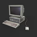 Vintage Desktop Computer System With CRT Monitor Keyboard And Mouse