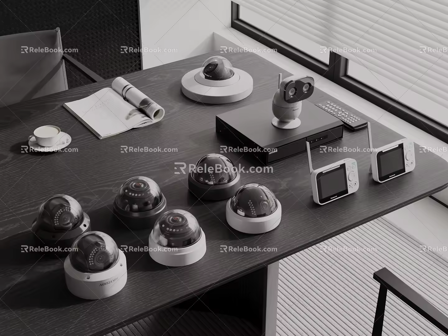 Modern security surveillance camera spherical camera monitor 3d model