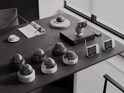 Modern security surveillance camera spherical camera monitor 3d model