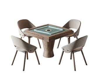 Modern Mahjong Table and Chair 3d model