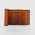 Classic Chinese Bamboo Slips With Ancient Calligraphy Characters And Traditional Design