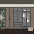Middle style wardrobe 3d model