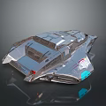 Futuristic Metallic Sci Fi Vehicle Design With Angular Panels Cockpit And Reflective Base 3d model