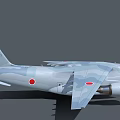 Camouflage Painted Military Transport Aircraft With Twin Engines And Red Wing Insignia