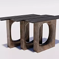Modern Console Table Design With Unique Geometric Legs And Smooth Wooden Top