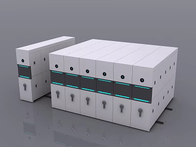 Modern Laboratory Storage Cabinets With White Design And Secure Lock Systems 3d model