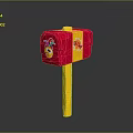 Colorful Toy Hammer With Rabbit Face Design And Yellow Handle For Kids