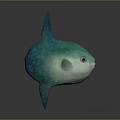 3D Designed Turquoise Fish Character With Plump Body Large Eyes And Shiny Fins