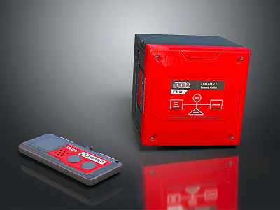 Modern Red Home Entertainment Appliance with Remote Control and Digital Display Feature 3d model