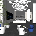 Modern Sales Office Sales Office Hall Negotiation Area Sales Office Reception Area Reception Desk and Chair Sales Office Water Bar Area 3d model