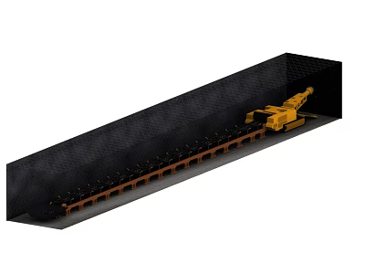 Animation of mining face of roadheader 3d model