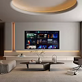 Modern TV Background Wall With Ambient Lighting In Living Room Setting