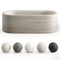 Natural Textured Stone Bathtub Featuring Multiple Color Options For Bathroom 3d model