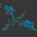 Game Movie Character Blue Dragon With Shiny Metallic Body And Transparent Blue Wings