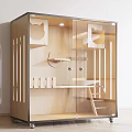 Wooden Garden Decorative Structure With Glass Door And Multi Layer Shelves And Ladder