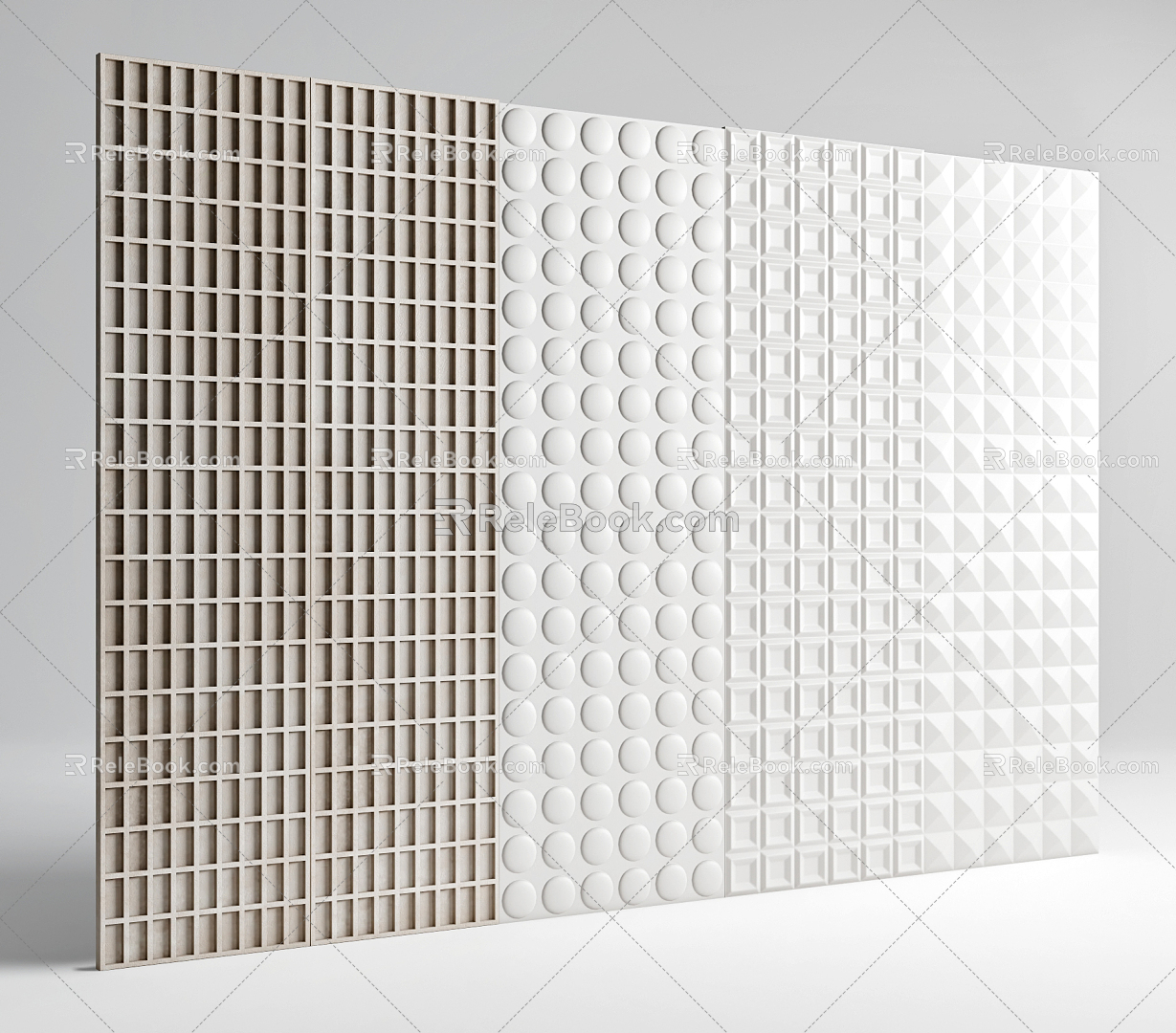 Modern wall panel combination 3d model