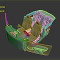 3D Rendered Modern Car Interior With Front Seats And Open Door