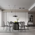 Modern Restaurant Interior With Stylish Dining Table Comfortable Chairs Pendant Light And Decorative Plants