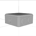 Industrial Equipment White Square Enclosure Mounted on Metal Bracket with Holes