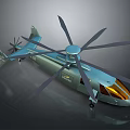 Light Blue Aerospace Helicopter Featuring Multiple Rotors For Space Transport Missions