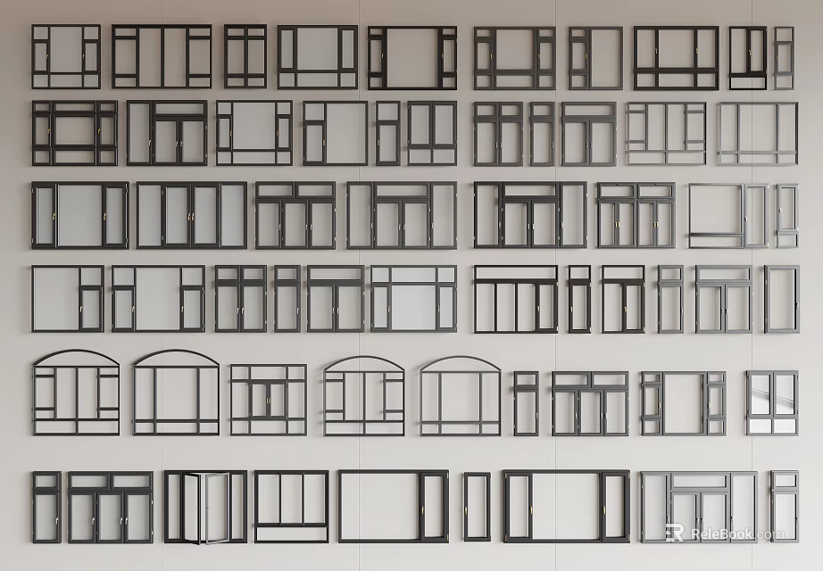 Diverse Casement Window Styles With Different Designs Sizes And Shapes For Homes 3d model 