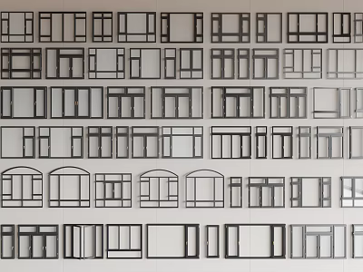 Diverse Casement Window Styles With Different Designs Sizes And Shapes For Homes 3d model