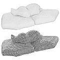Soft Gray And Black Plush Sofa Design With Comfortable Cushions And Modern Style