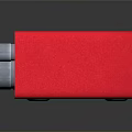 Red Focusrite Audio Interface with Control Knobs and Input Output Ports