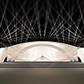 Modern Stage Design With Arch Structure And Light Rays 3d model