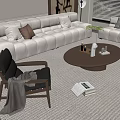 Modern Middle Ancient Sofa Coffee Table Combination Middle Ancient Sofa Coffee Table Combination 3d model