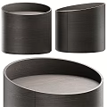 Modern Wooden Round Bedside Table Sleek Three Set With Smooth Surface Design For Bedroom Decor