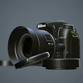 Nikon Digital Camera With Lens Lens Caps And Memory Card Accessories