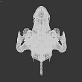 Aquatic Animal 3D Model Featuring White Head Sharp Teeth And Black Body