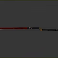 Traditional Decorative Sword with Silver Blade Red Scabbard Black Handle and Golden Ornaments