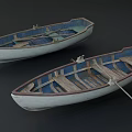 Vintage Wooden Boats With Weathered Wood And Classic Rowboat Structure Design