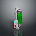 Space Astronaut Life Support Medical Device With Green Cylinder And Red Cross