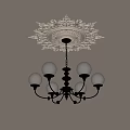 Light panel of retro chandelier 3d model