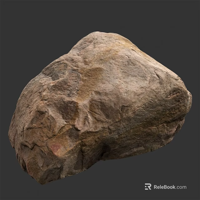 Natural Stone Decorative Piece With Rough Surface And Earthy Brown Color 3d model 