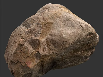 Natural Stone Decorative Piece With Rough Surface And Earthy Brown Color 3d model