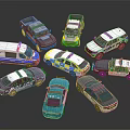 Various Toy Police Vehicles With Different Models And Colors