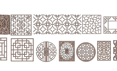 New Chinese-style openwork window 3d model