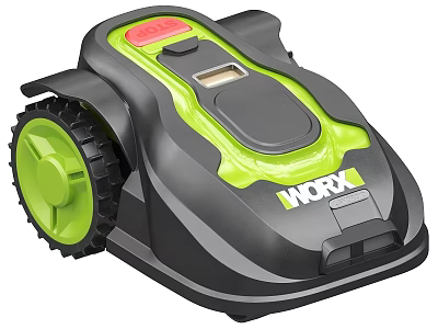 WORX Robotic Lawn Mower With Green And Black Design For Efficient Grass Cutting 3d model