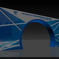 Blue Geometric Archway With Modern Design For New Pattern Products Arrival 3d model